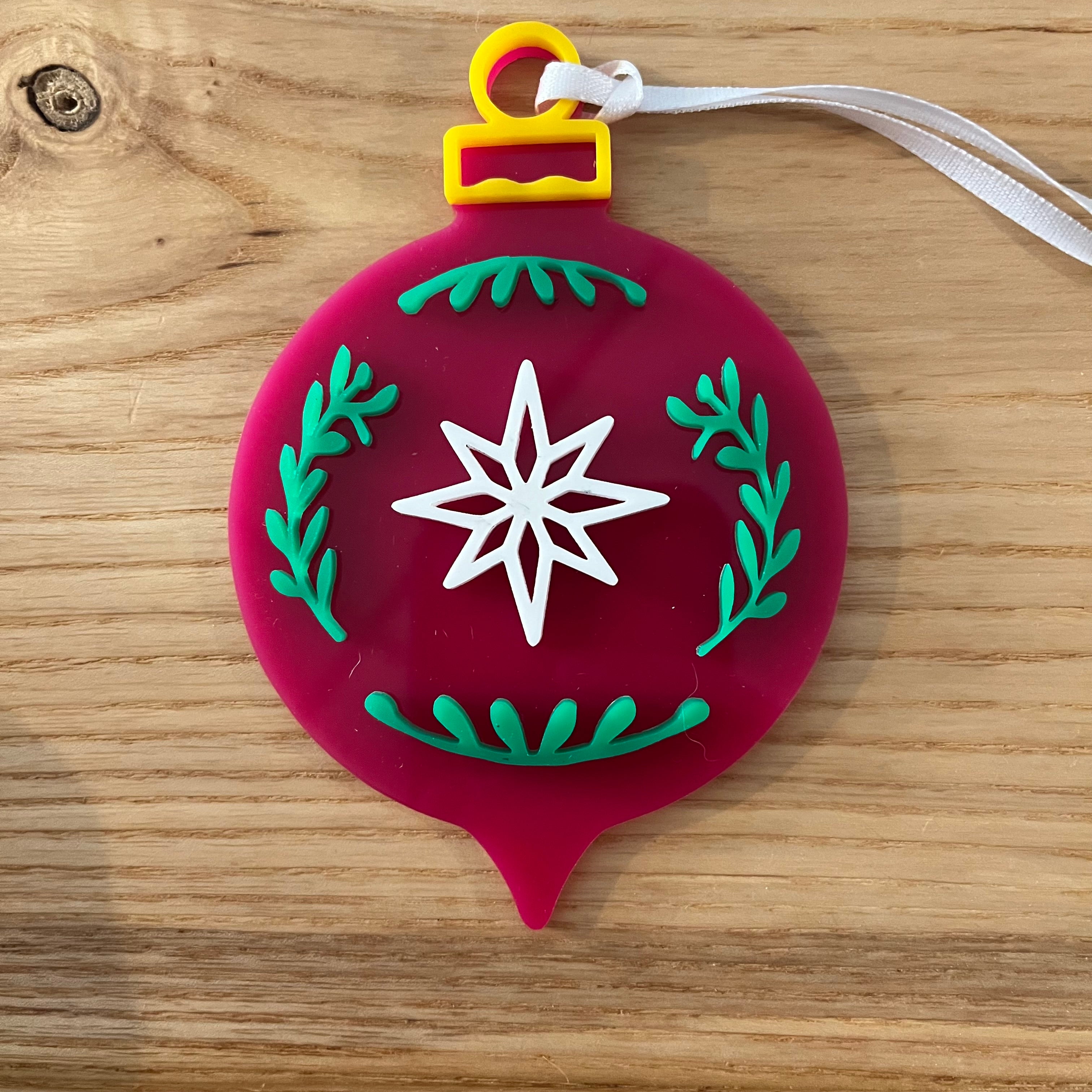 Purple Majesty Christmas Ball Ornament with White Star Center