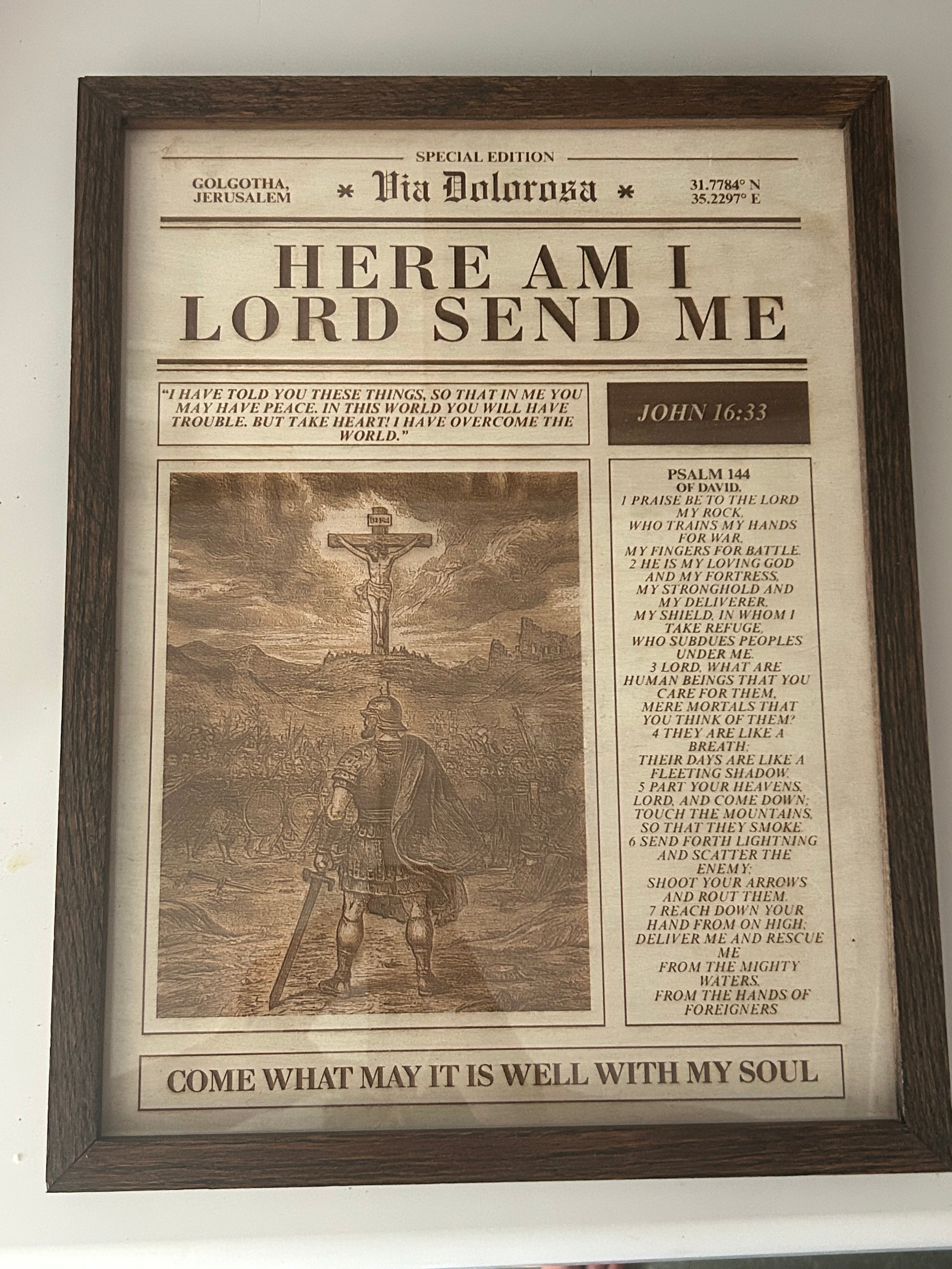 “Here Am I, Lord Send Me” Christian Wall Art