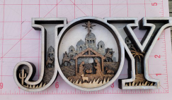 Unwrap the Spirit of Christmas with Our Multi-Layered JOY Sign!